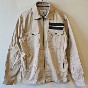 Jack & Jones Core Large Beige Jacket with Black Accents
